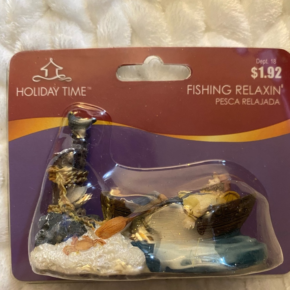 Holiday Time Fishing Relaxin' Christmas Village Accessories